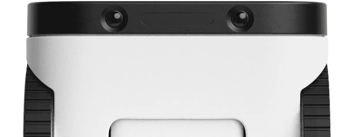 Matic seen head-on, with its two cameras facing the room